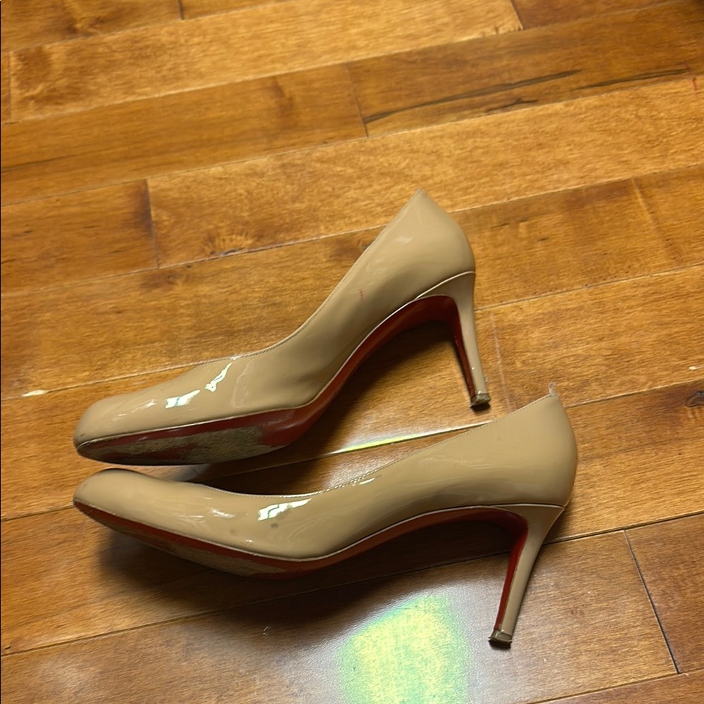 Christian Louboutin Nude Patent Leather Heels 41